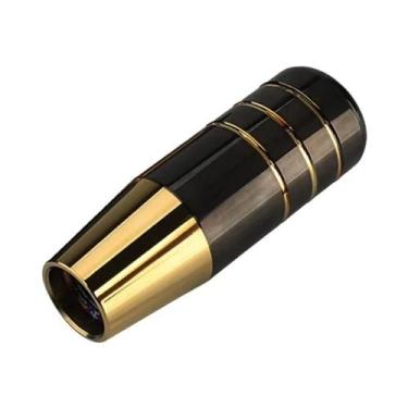 Imagem de Manopla De Câmbio Universal Em Alumínio Azul Dourado 9cm 13cm Para Car