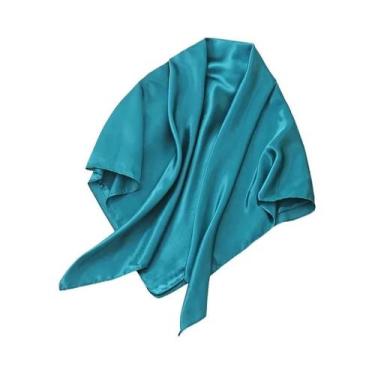 Imagem de Lenço De Seda Satinada Para Mulheres, 90cm, Em Cores Sólidas, Hijab, L