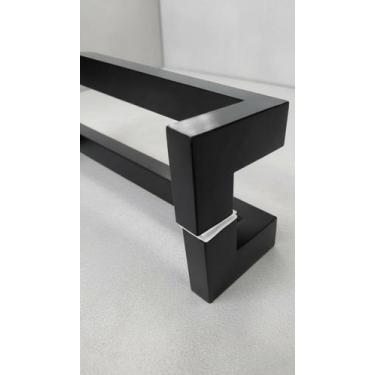 Imagem de Puxador Duplo Porta Inox Preto 60cm - Congratulations Store