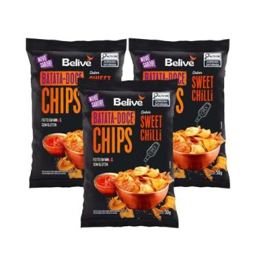 Imagem de Kit Chips Batata Doce Sweet Chilli Sem Glúten - Belive 3 Unidades 50g