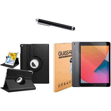 Imagem de Capa Capinha Executiva Giratória Preta iPad 9 2021 + Película de Vidro + Caneta Touch - (C7ARMOR)