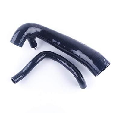 Imagem de LUXERAD Kit de mangueira de arrefecimento de radiador de silicone de 4 camadas para M ini Co oper S 1.6 R 56 Turbo mangueira de silicone de impulso de entrada de ar preta (preta)