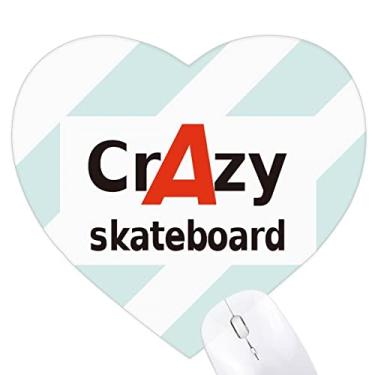 Imagem de Tapete de borracha Breve Best Cool Crazy Skateboard Skids Heart Mousepad Game Office