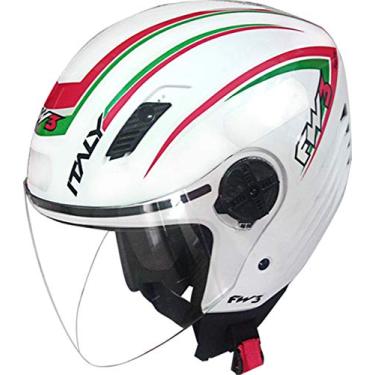 Imagem de Capacete FW3 X OPEN BRANCO ITÁLIA 56 COM VISEIRA CRISTAL