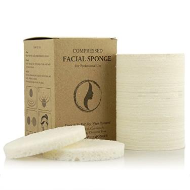 Imagem de Esponjas faciais – Esponja facial de celulose natural comprimida APPEARUS | Feitas nos EUA | Esponjas profissionais de spa para limpeza facial, massagem, esfoliação de poros, máscara, remoção de maquiagem (branca)