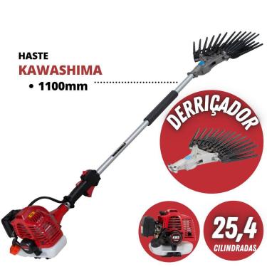 Imagem de Derriçadeira Para Café Kawashima KWD2600D Com Motor de Alta Potência M2600 á Gasolina 2 Tempos Haste Curta 110cm e Mãozinha de Garra Dupla Nakashi