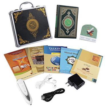 Imagem de Caneta alcorão digital Ramadan Exclusiva Caixa de metal Função Palavra-a-Palavra para crianças e aprendentes árabes download muitos recitadores e idiomas Digital Qu'ran Talking Pen 5 pequenos livros