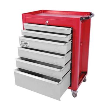 Imagem de Carrinho para Ferramentas 120 KG 6 Gavetas CS-08 Vermelho FERCAR