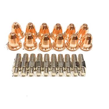 Imagem de Theia Plasma | Consumível Plasma Bico E Eletrodo e difusor e distanciador Para Hardcut 52 Da Boxer (Eletrodo e Bico 40A)