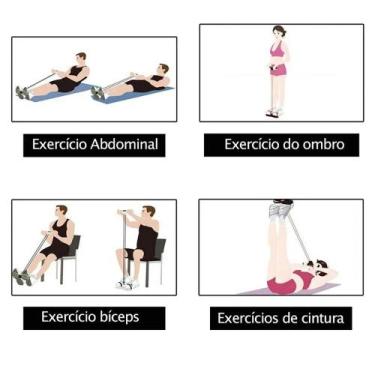 Imagem de Extensor Para Exercicio Fisico Academia Ginastica Elastico Resistência