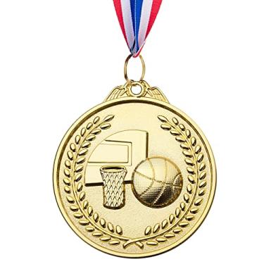 Imagem de LZHZH Pacote com 12 medalhas de basquete para crianças, medalhas de prêmio de ouro de metais adequadas para competições esportivas celebrações e lembrancinhas de festa