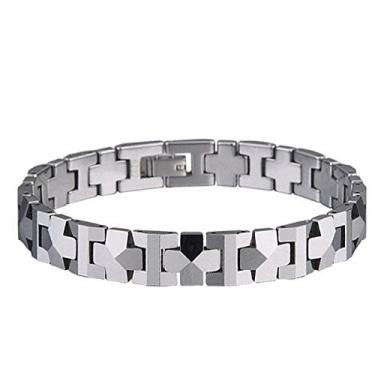 Imagem de Pulseira masculina pirâmide de carboneto de tungstênio polido brilhante