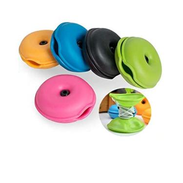 Imagem de FveBzem Pacote com 5 caixas organizadoras de tartaruga de cabo sem emaranhado para guardar cabos enroladores de fones de ouvido porta-fones de ouvido estojo de armazenamento de cabo/encurtador de fio cabo de gerenciamento de caixa de carregamento/cabo de iluminação