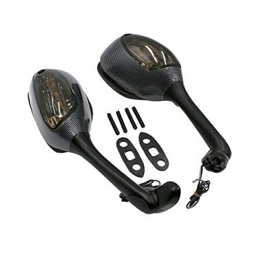 Imagem de TOTMOX Luz de espelho retrovisor lateral integrada LED de motocicleta, lâmpada de sinal de espelhos retrovisores laterais compatível com Suzuki GSXR1000 2005-2015 GSXR600 GSXR750 2006-2021