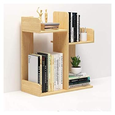 Imagem de KIZQYN Estante de mesa de escritório prateleira de exibição de madeira organizador de mesa rack de armazenamento de escritório estante de mesa organizador de mesa suprimentos de escritório estante (cor: A-natural)