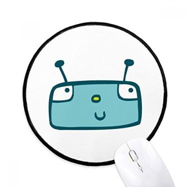 Imagem de Mouse pad azul universo e alienígena tapete redondo de escritório para computador