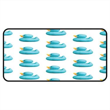 Imagem de Vijiuko Tapetes de cozinha bonito padrão de pato azul tapetes de área de cozinha tapetes e tapetes antiderrapante tapete de cozinha tapete de pé lavável para chão de cozinha escritório em casa pia lavanderia interior ao ar livre 40x20 polegadas