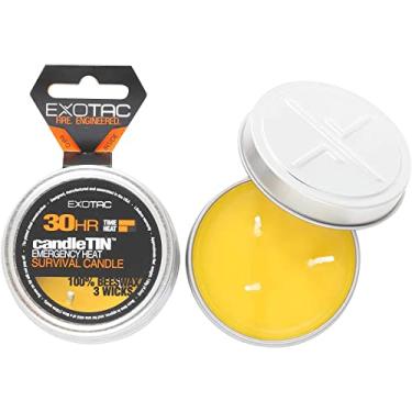 Imagem de EXOTAC - CandleTIN vela de sobrevivência de cera de abelha grande de queima lenta para kits de emergência, acampamento, caminhada ou suprimentos essenciais