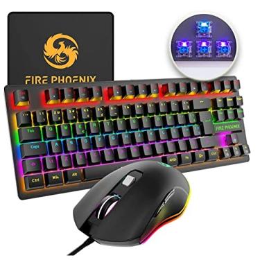 Imagem de Teclado Mouse Mecânico Abnt2 Gamer Rgb Led Switch Blue Be-k1 Luuk Young