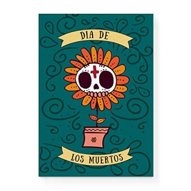 Imagem de Arte Maníacos Quadro Decorativo em Tela Canvas Dia de Los Muertos Flor - 23x16,25cm