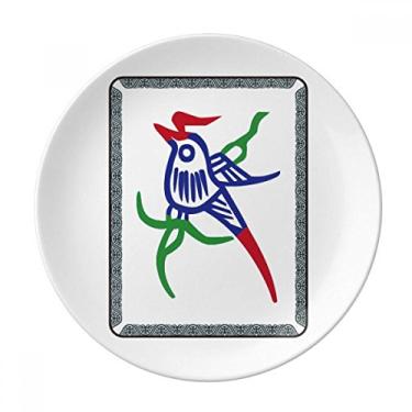 Imagem de Mahjong Bambu Bar 1 azulejo Padrão Placa Decorativa Porcelana Salver Prato de Jantar