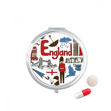 Imagem de Porta-comprimidos, bolso da bandeira nacional do Reino Unido com coração da Inglaterra