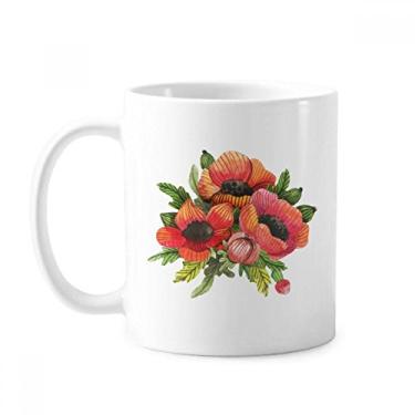 Imagem de Caneca de cerâmica de café de porcelana com pintura de plantas de milho