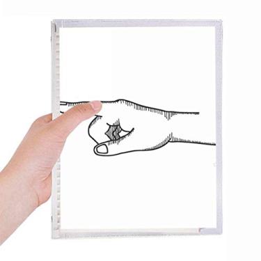 Imagem de Caderno de desenho de linha com estampa de gesto à esquerda, diário de folhas soltas recarregável