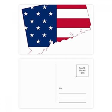 Imagem de Connectic USA Mapa Estrelas Tripes Bandeira Formato Cartão Postal Cartão Cartão Cartão Cartão Cartão Cartão de Felicitação