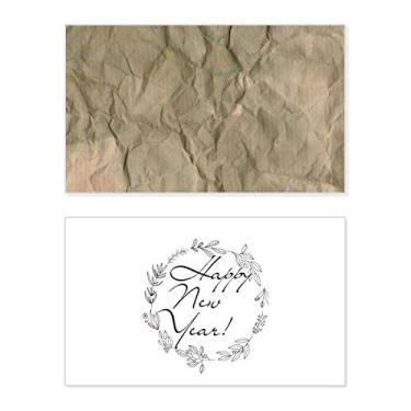 Imagem de Cartão de felicitações de Ano Novo Corrugação Textura Dobrável Papel Suja Mensagem Presente