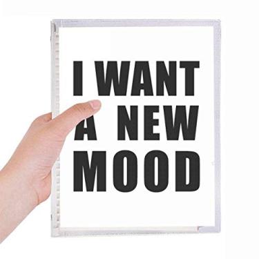 Imagem de Caderno I Want A New Mood com folhas soltas e diário recarregável, papelaria