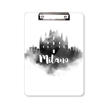 Imagem de Pasta de prancheta para pintura de cidade Milano Italy Landmark Ink A4