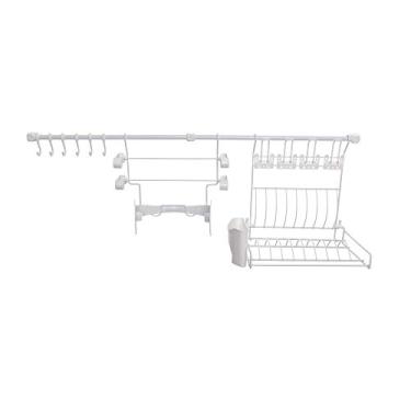 Imagem de Kit Cozinha Suspensa Nº3 Organizador, Metaltru, Branco com Branco