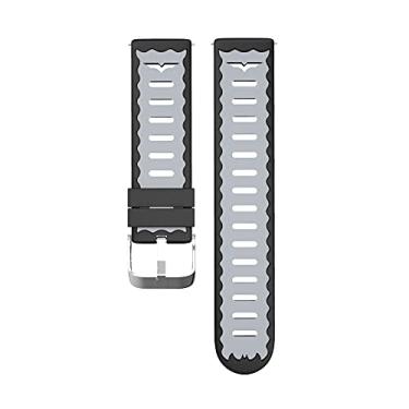 Imagem de Pulseira 22mm Rock compatível com Galaxy Watch 3 45mm - Galaxy Watch 46mm - Gear S3 Frontier - Amazfit GTR 47mm - Amazfit GTR 2 - Marca LTIMPORTS (Preto/Cinza)