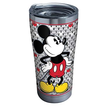 Imagem de Tervis Copo térmico de parede tripla Disney Mickey Mouse prata mantém as bebidas frias e quentes, 590 ml Legacy, aço inoxidável