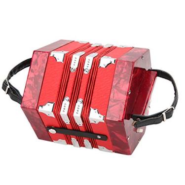 Imagem de Concertina instrumento, acordeão de concertina, com alça de mão ajustável, estilo anglo-portátil, para crianças, adultos, iniciantes, (vermelho)