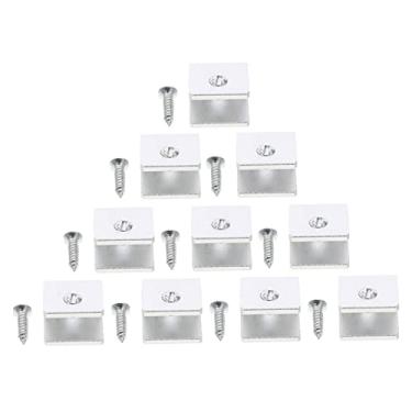 Imagem de OSALADI 10 Pcs Suporte De Prato Sanduíche De Vidro Braçadeira De Vidro Para Chuveiro Braçadeira De Clipe De Prateleira Braçadeiras De Vidro Semicírculo Clipe De Suporte Espaço Alumínio