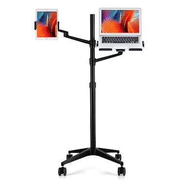 Imagem de Suporte para tablet e laptop Viozon, braço duplo ajustável 2 em 1, compatível com telefone de 3,5 ~ 6 polegadas e tablet de 7 ~ 13 polegadas compatível com iPad Pro, iPad, bandeja