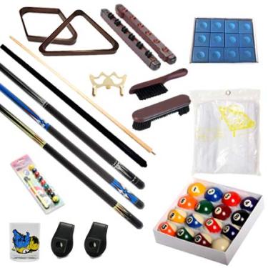 Imagem de Mesa de sinuca – Kit de acessórios premium de bilhar com 32 peças – Conjuntos de bolas de ponte para taco de bilhar (Kit-9)