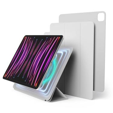 Imagem de elago Capa para iPad Air 13 (M3, M2) / Pro 12,9 (3ª, 4ª, 5ª e 6ª) - Capa para iPad com fixação magnética em materiais metálicos, compatível com Apple iPad Pencil e estojo de lápis Elago (cinza claro)