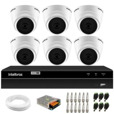 Imagem de Kit 6 Câmeras Intelbras Vhd 1220 G7 Dome Full Hd com Visão Noturna de 20m Multi Hd + Dvr Intelbras Mhdx 1208 8 Canais