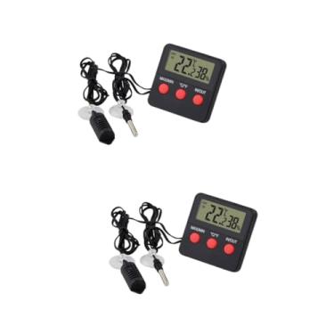 Imagem de FOMIYES 2 Conjuntos termômetro interno termômetro para répteis aquário medidor de umidade para répteis mini higrômetro termômetro digital termômetro de lagarto bicho de estimação animal