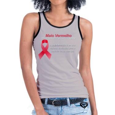Imagem de Camiseta Regata Maio Vermelho Feminina Cinza - Alemark