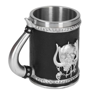 Imagem de Suprimentos de Decoração de Mesa Tbest, Caneca de Cerveja Pirata de Grande Capacidade, Pintura Manual Segura de Aço Inoxidável e Polimento, Copo de Cerveja de Caveira, Ornamento