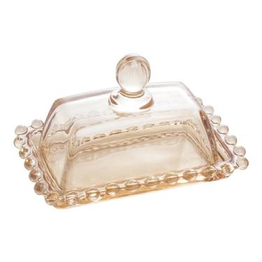 Imagem de WOLFF - Manteigueira de Cristal Âmbar Metalizado 14cm x 9cm x 8cm - Linha Pearl