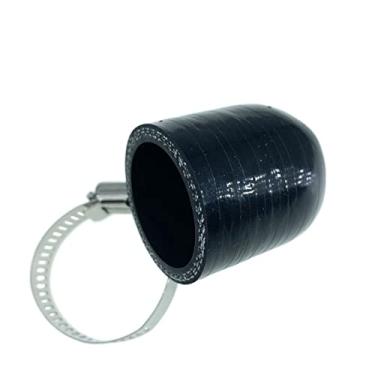 Imagem de Bekelan Tampa de refrigeração de silicone reforçada universal preta de 32 mm com braçadeira para aquecedor de bypass, porta de água a vácuo, kit de tampa de extremidade protetora