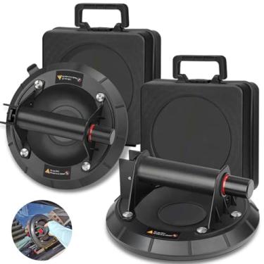 Imagem de Kit 2 Ventosa Porcelanato Vidro Com Borracha Dupla Sucção Forte 200kg Piso Mármore Móveis Profissional