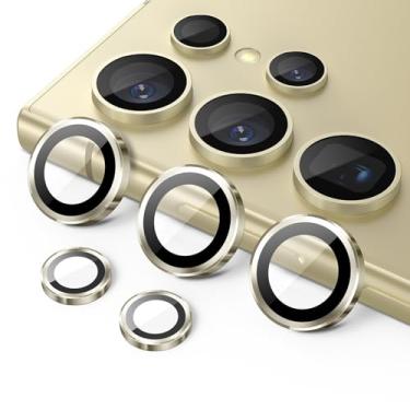 Imagem de JETech Protetor Lente Câmera para Samsung Galaxy S24 Ultra, Tampa de Anel Individual de Metal de Vidro Temperado 9H, HD Transparente, 1 Conjunto (Titânio Creme)