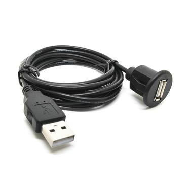 Imagem de Car Dashboard Flush Mount Line USB 2.0 Port Panel Extension Cable Male To Female Socket Excellent Plastic Adapter