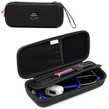 Imagem de PROHAPI Hard Stethoscope Case, Large Stethoscope Carrying Case with ID Slot, Compatible with 3M Littmann/ADC/Omron/MDF Stethoscope Includes Mesh Pocket for Nurse Accessories (Black)